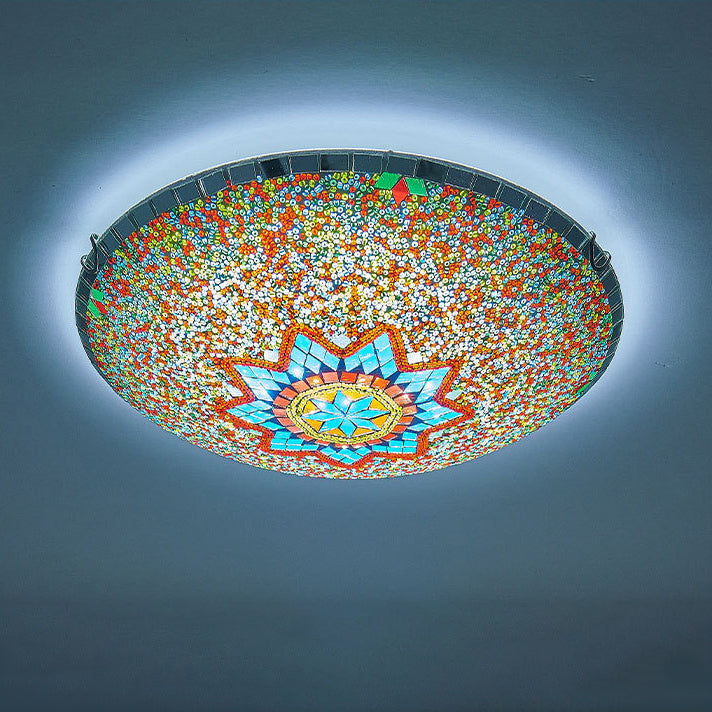 Traditional Tiffany Semicircle Flush