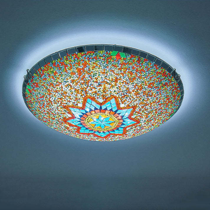Traditional Tiffany Semicircle Flush
