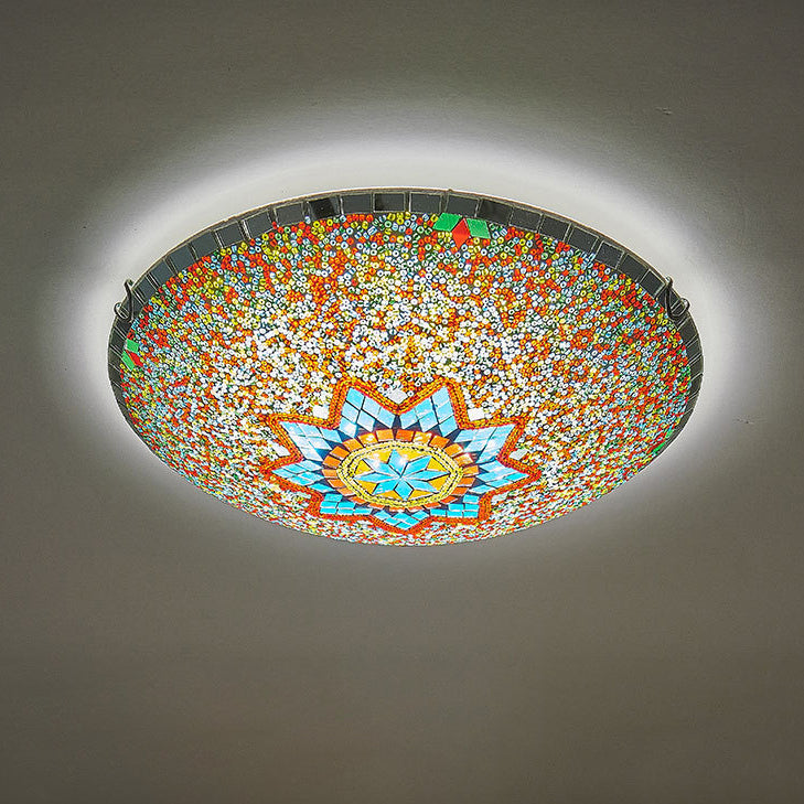 Traditional Tiffany Semicircle Flush