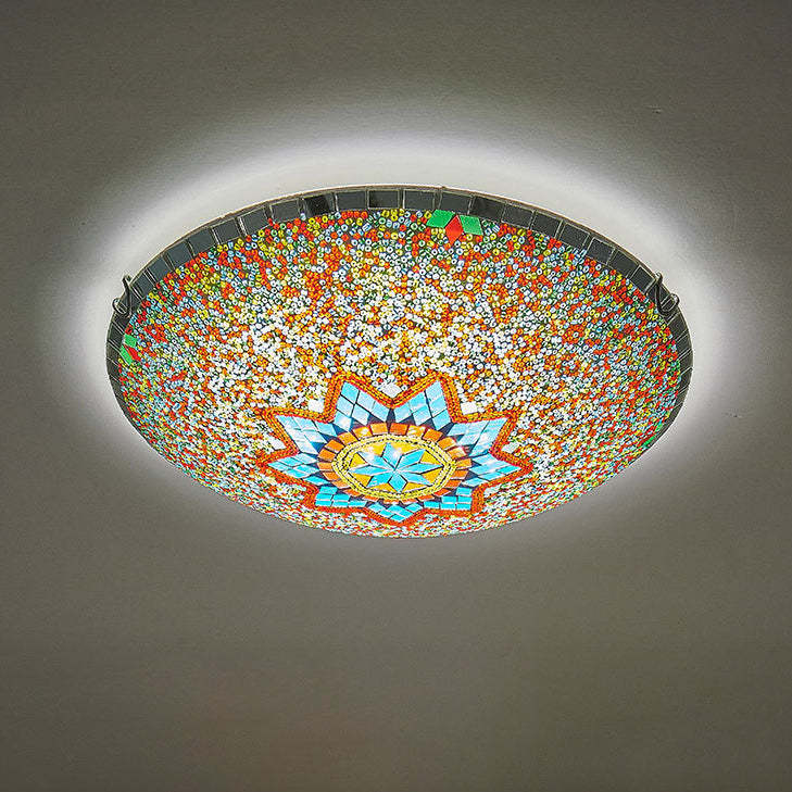 Traditional Tiffany Semicircle Flush