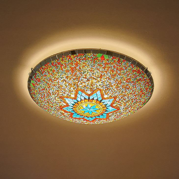 Traditional Tiffany Semicircle Flush