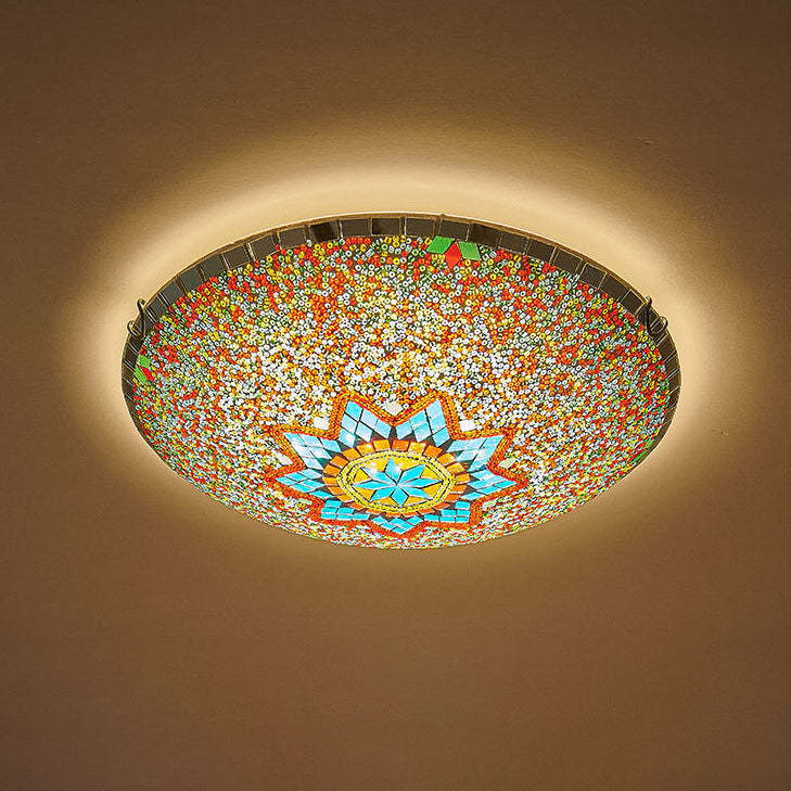 Traditional Tiffany Semicircle Flush