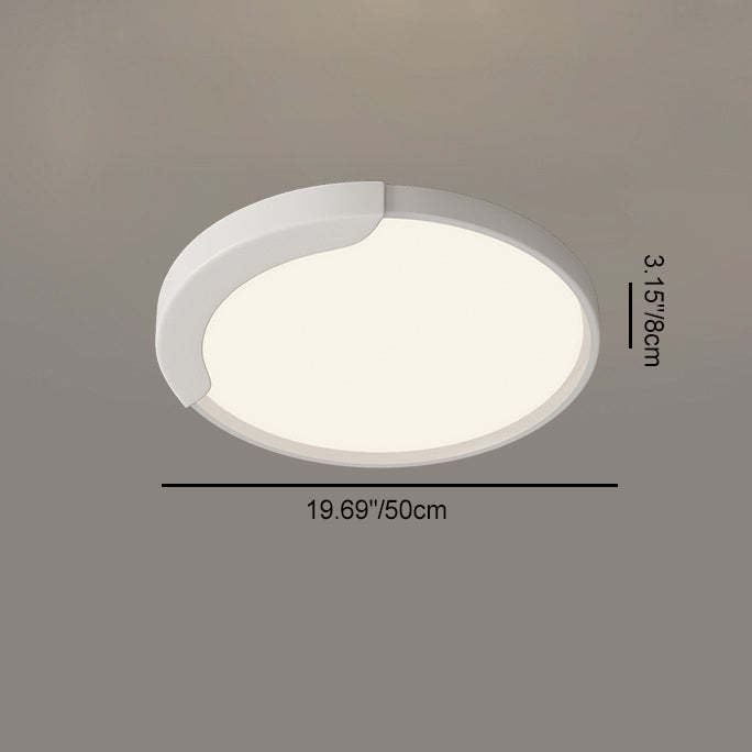 Minimalist Round Splicing LLDPE LED Flush Mount Light — White + Dark Blue / Infinitely Dimmable / 220V-240V For UK/AU