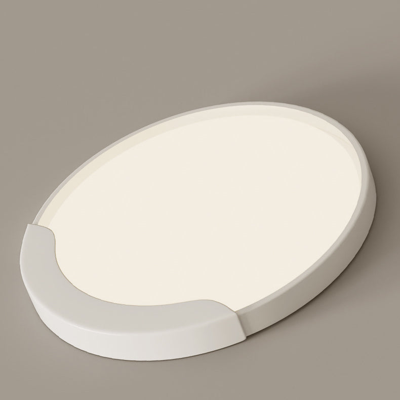 Minimalist Round Splicing LLDPE LED Flush Mount Light — White + Black / Infinitely Dimmable / 220V-240V For UK/AU