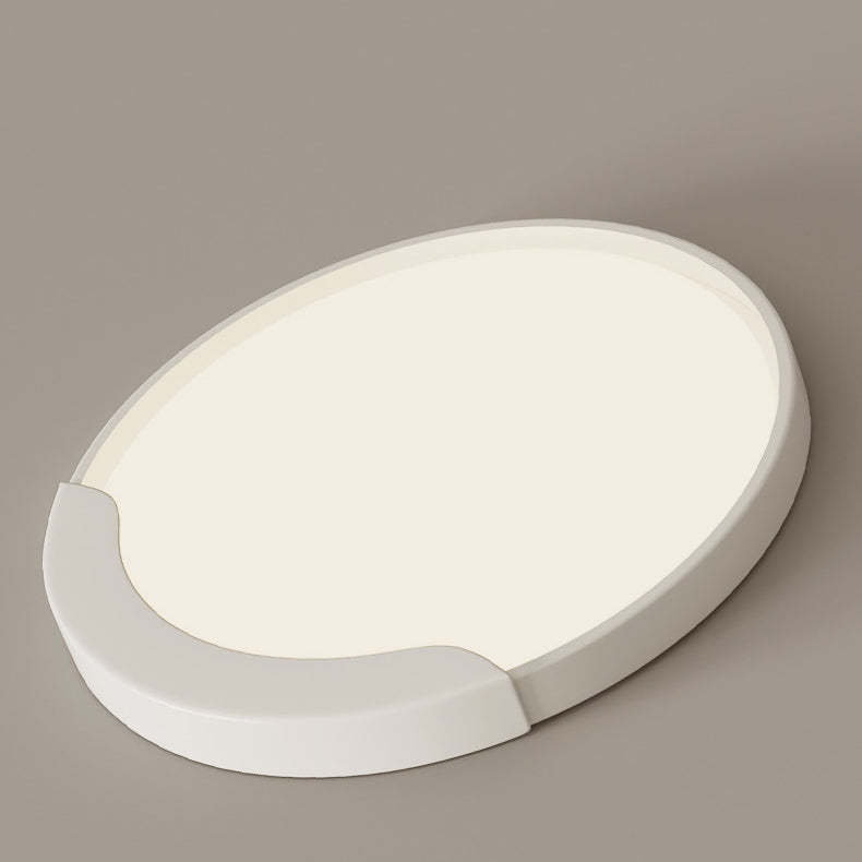 Minimalist Round Splicing LLDPE LED Flush Mount Light — White + Black / Infinitely Dimmable / 220V-240V For UK/AU