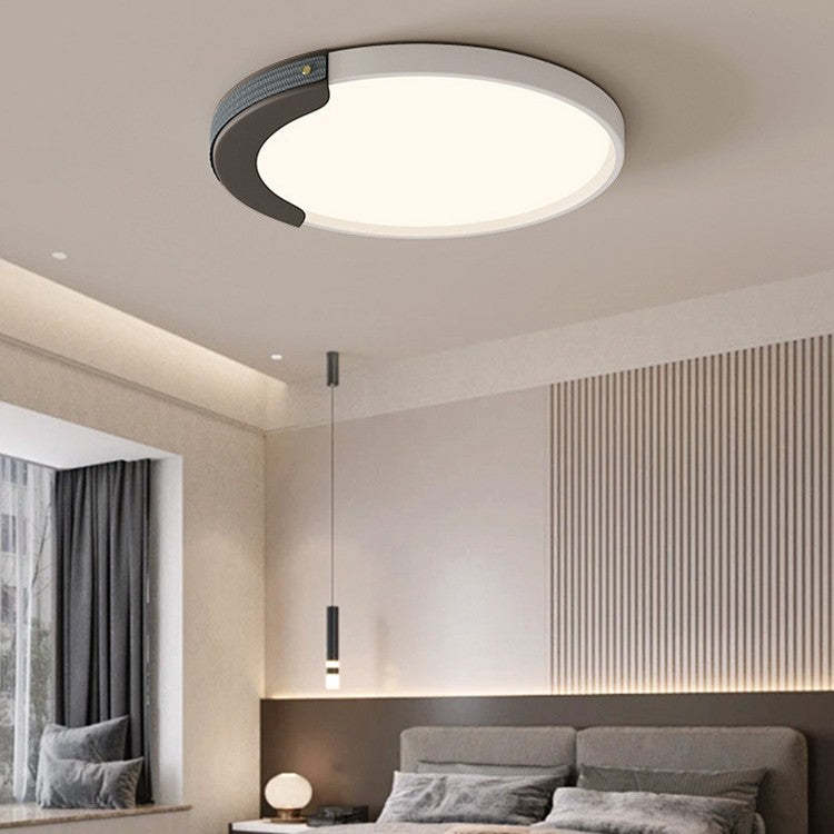 Minimalist Round Splicing LLDPE LED Flush Mount Light — White + Dark Blue / Infinitely Dimmable / 110V-120V For US/CA