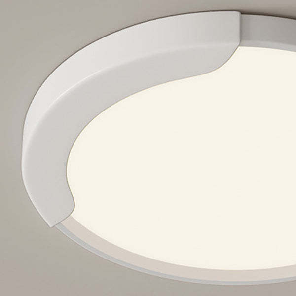 Minimalist Round Splicing LLDPE LED Flush Mount Light — White + Black / Infinitely Dimmable / 110V-120V For US/CA