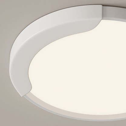 Minimalist Round Splicing LLDPE LED Flush Mount Light — White + Black / Infinitely Dimmable / 110V-120V For US/CA