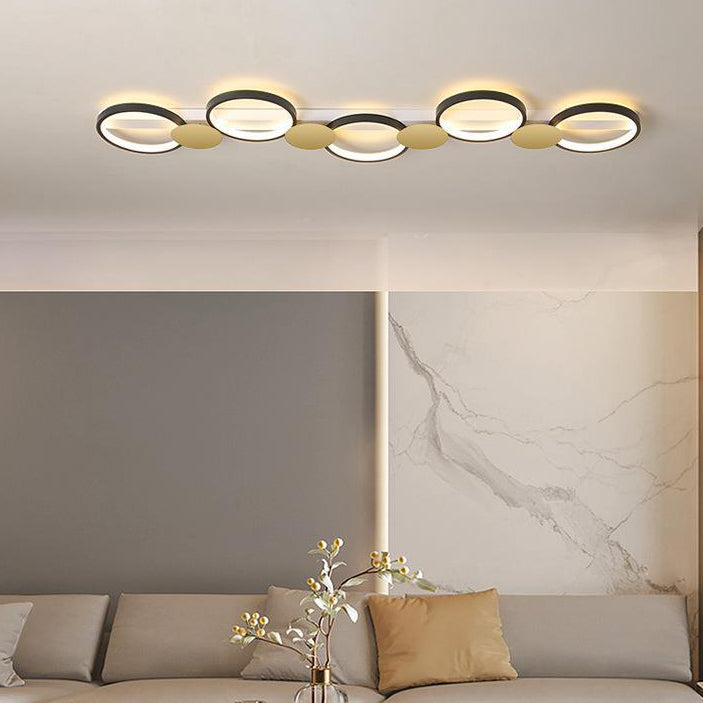 Scandinavian Iron Acrylic Round Ring Ceiling Light