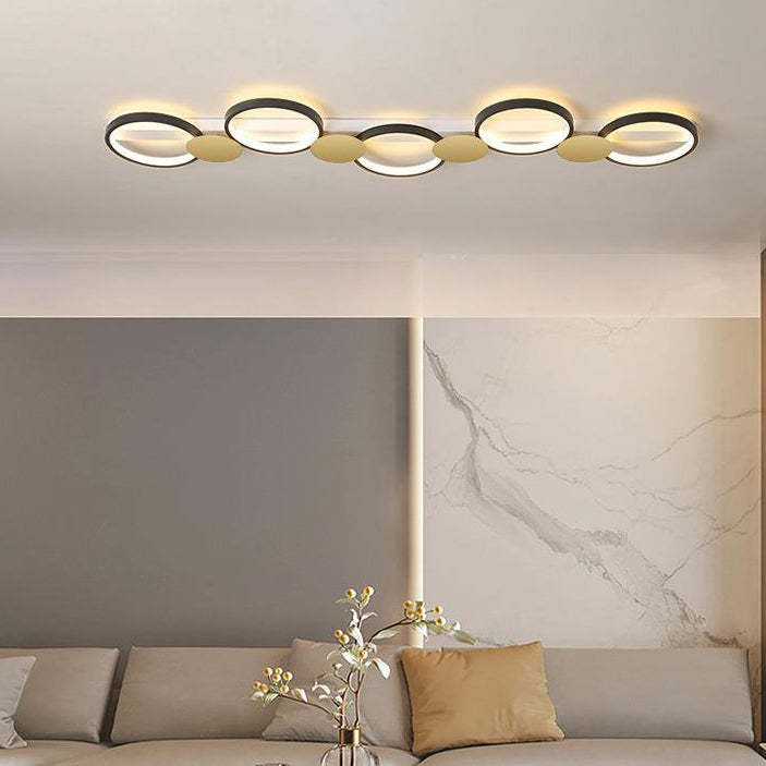 Scandinavian Iron Acrylic Round Ring Ceiling Light