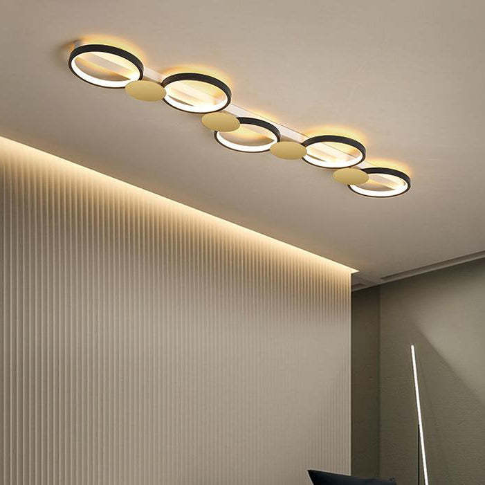 Scandinavian Iron Acrylic Round Ring Ceiling Light