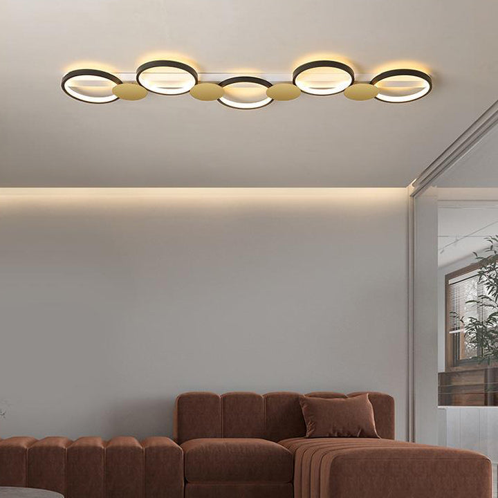 Scandinavian Iron Acrylic Round Ring Ceiling Light