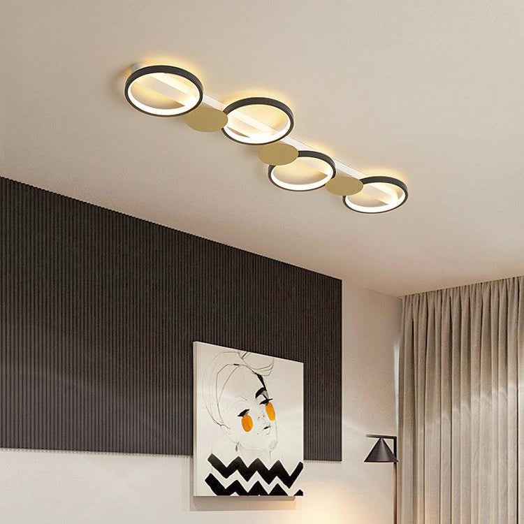 Scandinavian Iron Acrylic Round Ring Ceiling Light