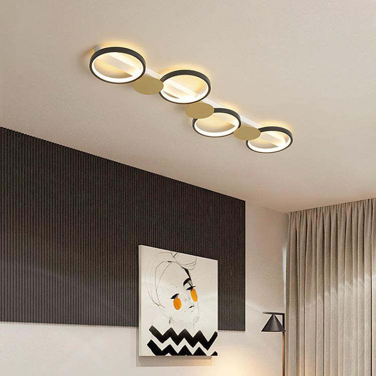 Scandinavian Iron Acrylic Round Ring Ceiling Light