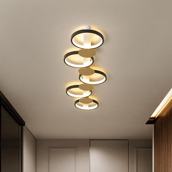 Scandinavian Iron Acrylic Round Ring Ceiling Light