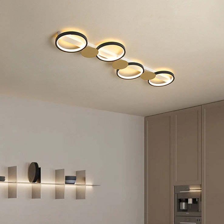 Scandinavian Iron Acrylic Round Ring Ceiling Light
