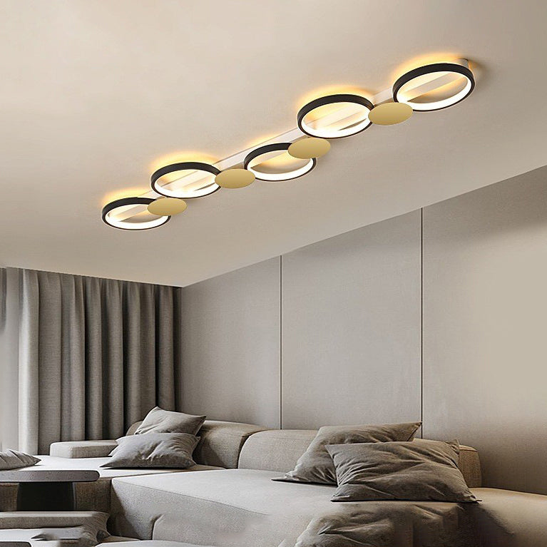 Scandinavian Iron Acrylic Round Ring Ceiling Light