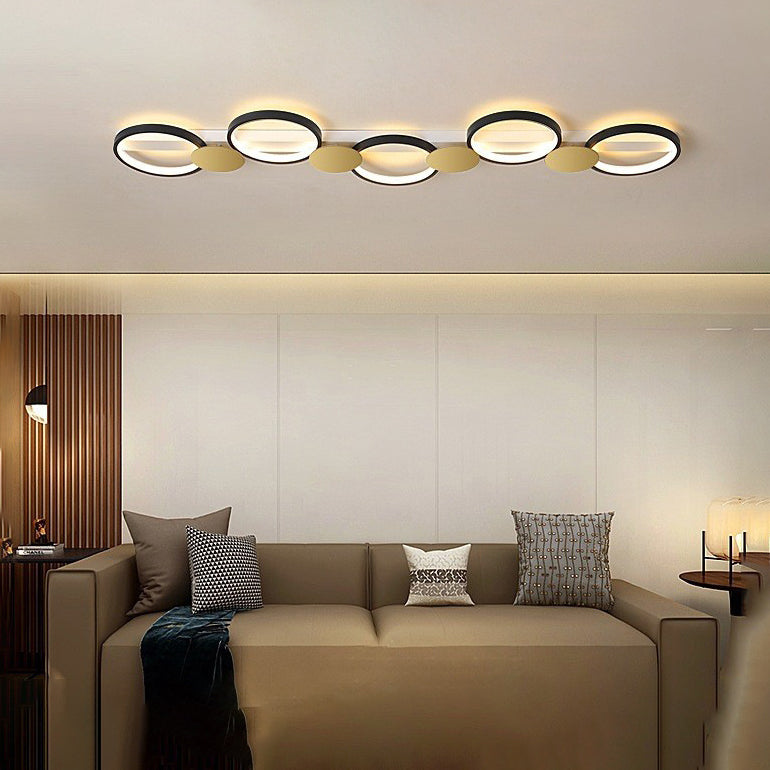 Scandinavian Iron Acrylic Round Ring Ceiling Light