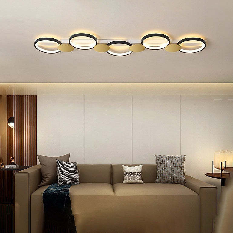 Scandinavian Iron Acrylic Round Ring Ceiling Light