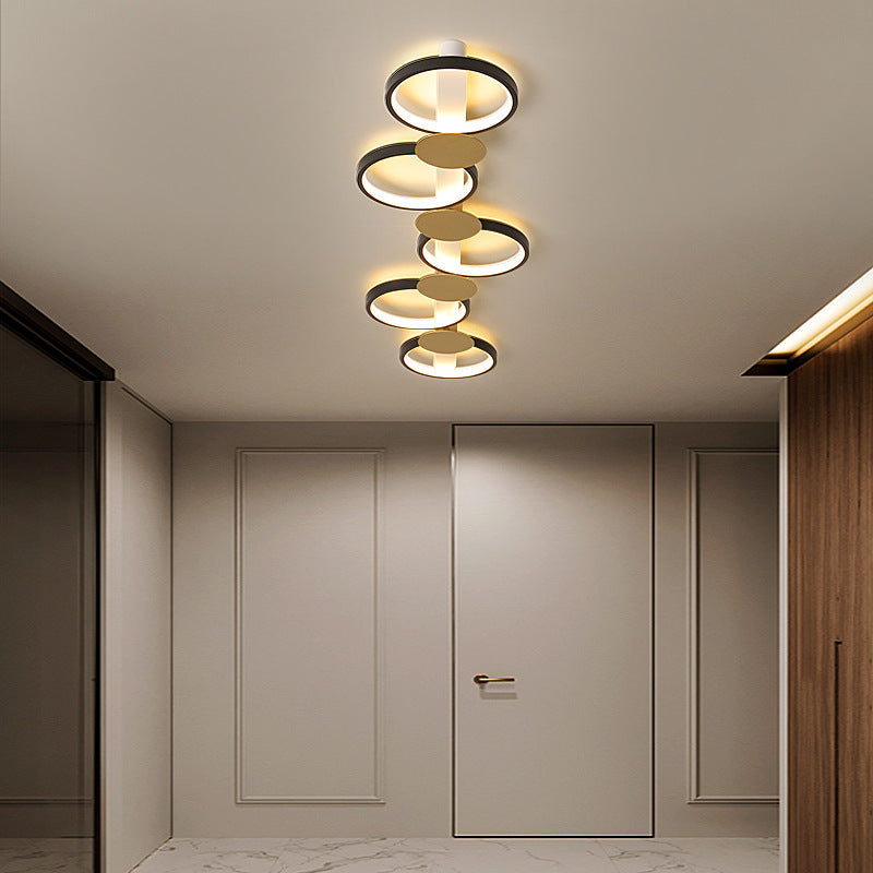 Scandinavian Iron Acrylic Round Ring Ceiling Light