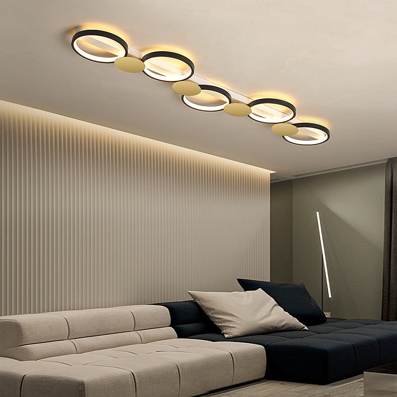 Scandinavian Iron Acrylic Round Ring Ceiling Light