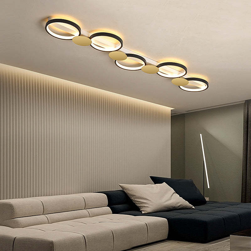 Scandinavian Iron Acrylic Round Ring Ceiling Light