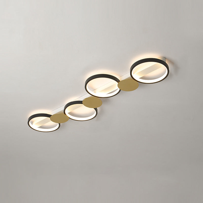 Scandinavian Iron Acrylic Round Ring Ceiling Light