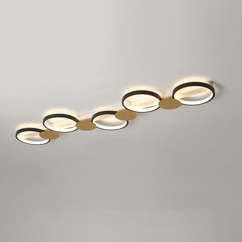 Scandinavian Iron Acrylic Round Ring Ceiling Light