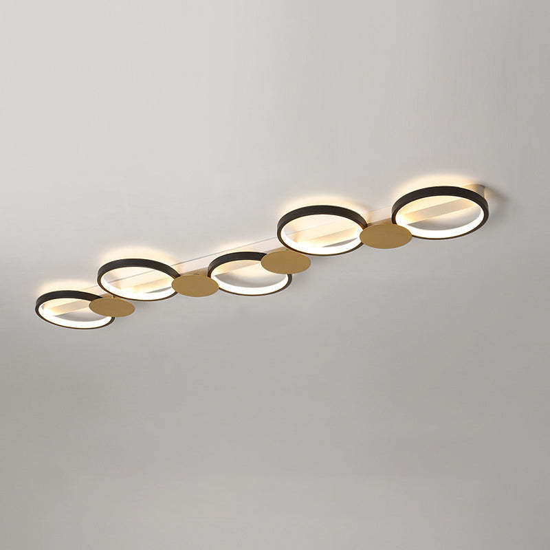 Scandinavian Iron Acrylic Round Ring Ceiling Light