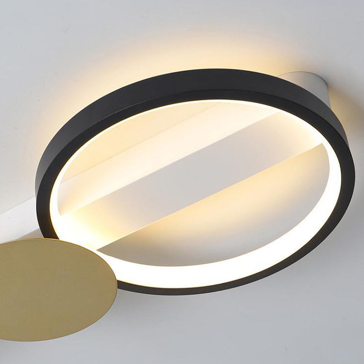 Scandinavian Iron Acrylic Round Ring Ceiling Light
