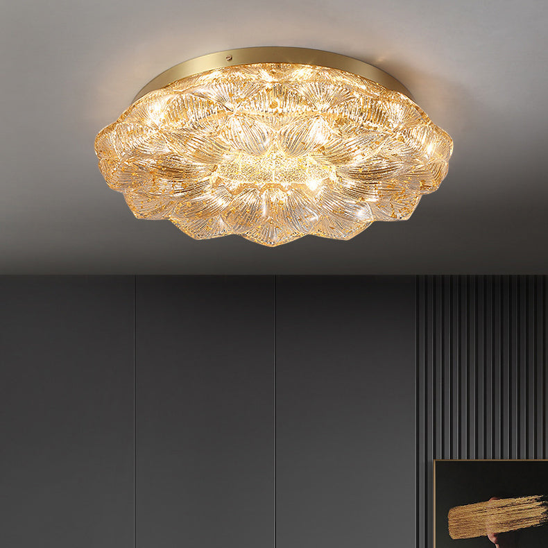 Contemporary Stainless Steel Lotus Ceiling Light