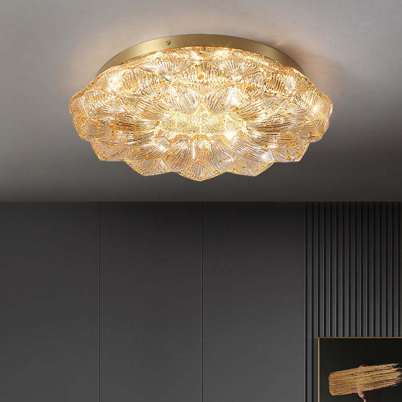 Contemporary Stainless Steel Lotus Ceiling Light