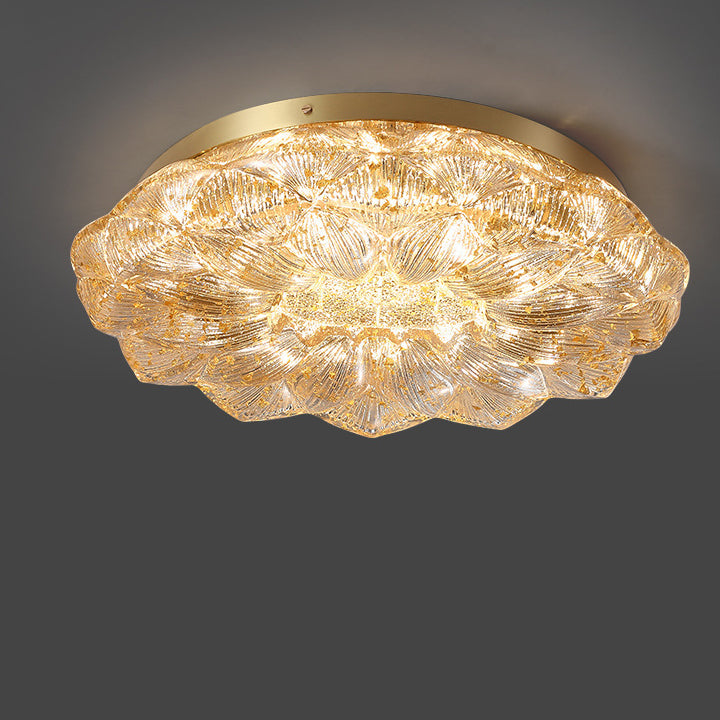 Contemporary Stainless Steel Lotus Ceiling Light