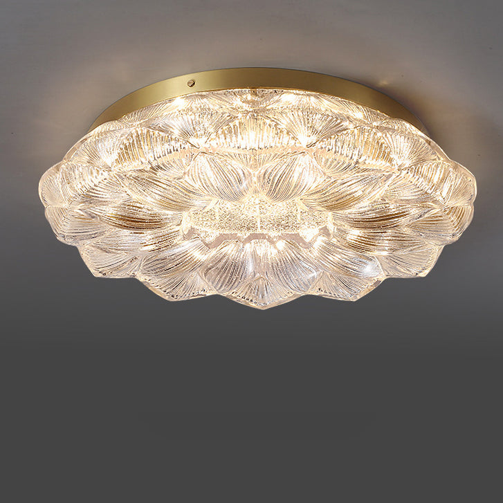 Contemporary Stainless Steel Lotus Ceiling Light