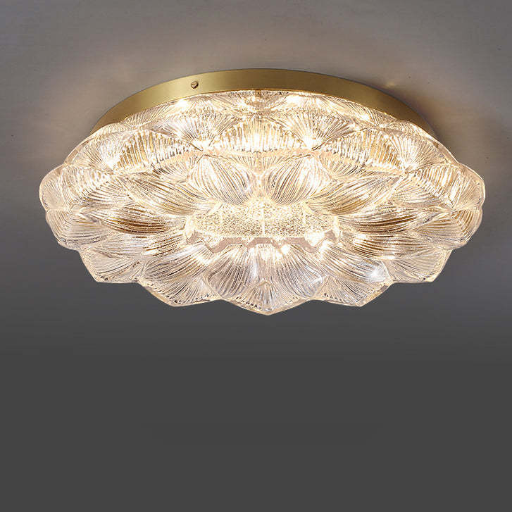 Contemporary Stainless Steel Lotus Ceiling Light