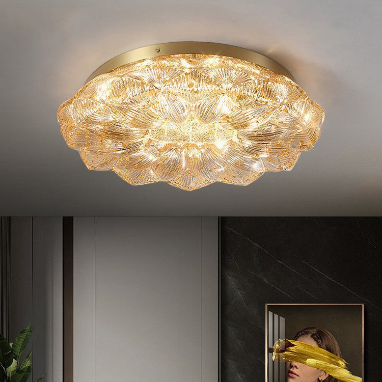 Contemporary Stainless Steel Lotus Ceiling Light
