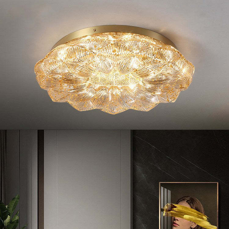 Contemporary Stainless Steel Lotus Ceiling Light