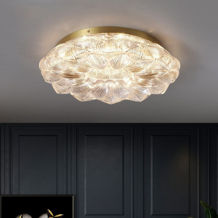 Contemporary Stainless Steel Lotus Ceiling Light