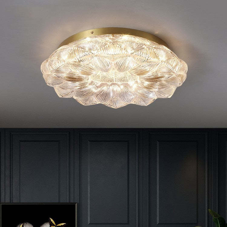Contemporary Stainless Steel Lotus Ceiling Light