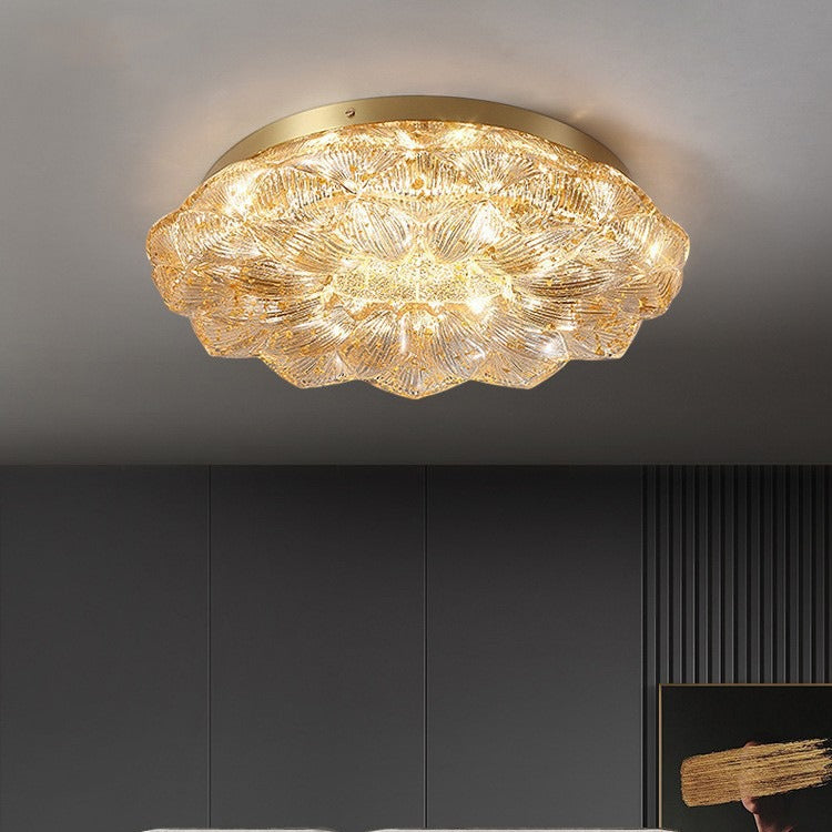 Contemporary Stainless Steel Lotus Ceiling Light