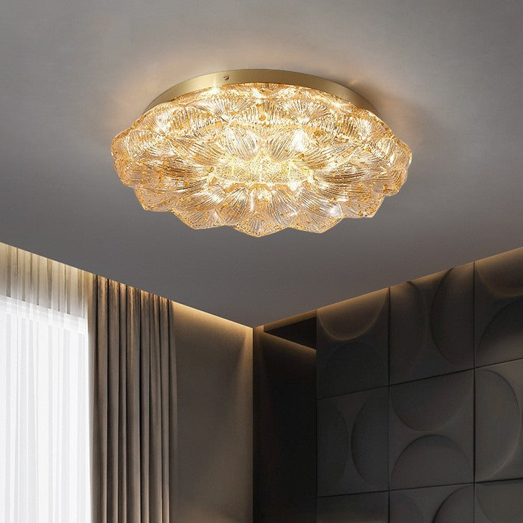 Contemporary Stainless Steel Lotus Ceiling Light