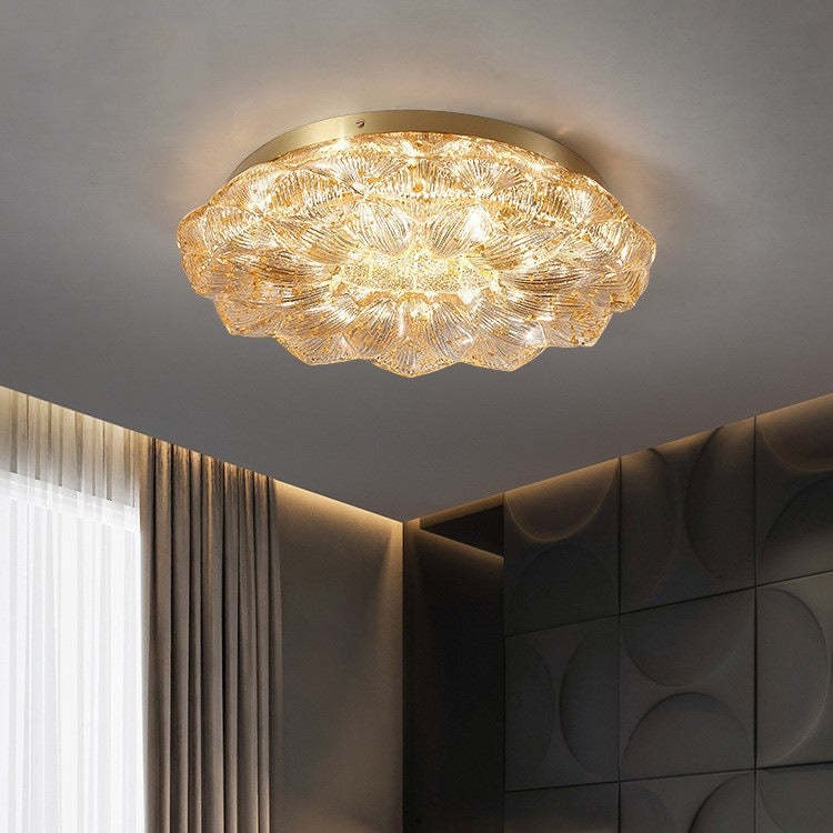 Contemporary Stainless Steel Lotus Ceiling Light