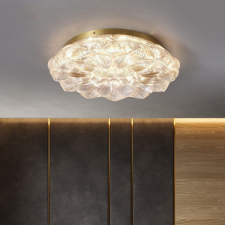 Contemporary Stainless Steel Lotus Ceiling Light