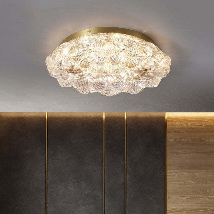Contemporary Stainless Steel Lotus Ceiling Light