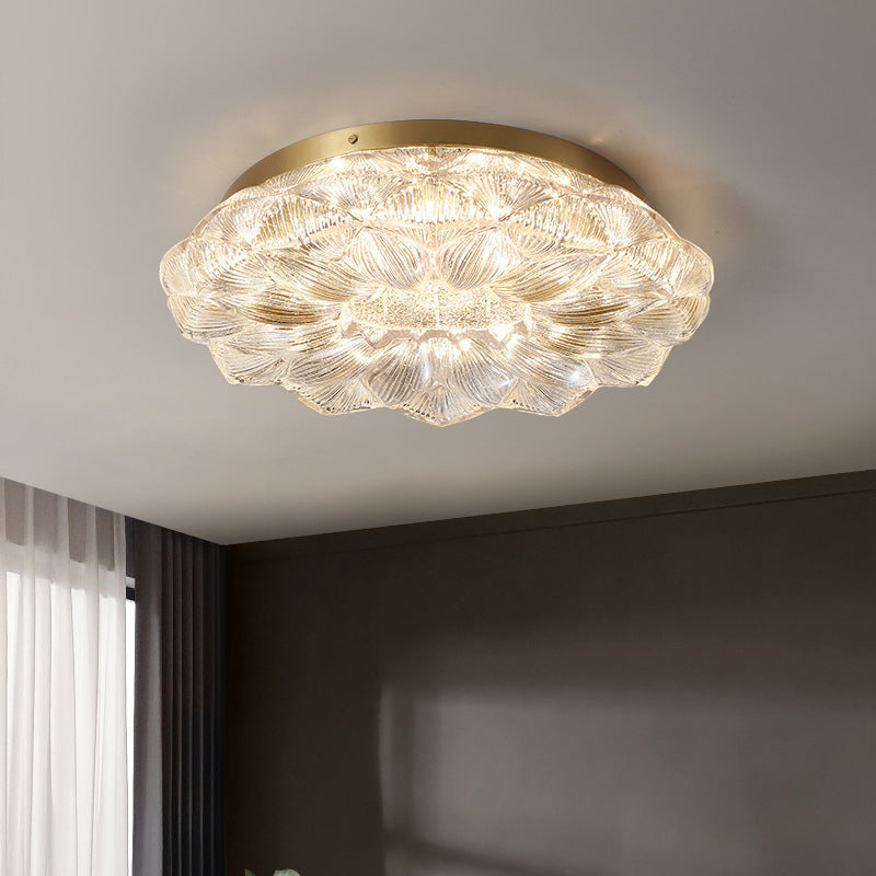 Contemporary Stainless Steel Lotus Ceiling Light
