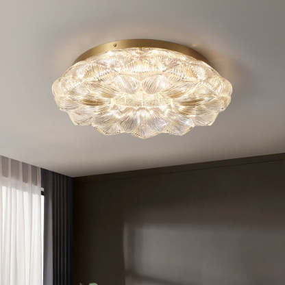 Contemporary Stainless Steel Lotus Ceiling Light