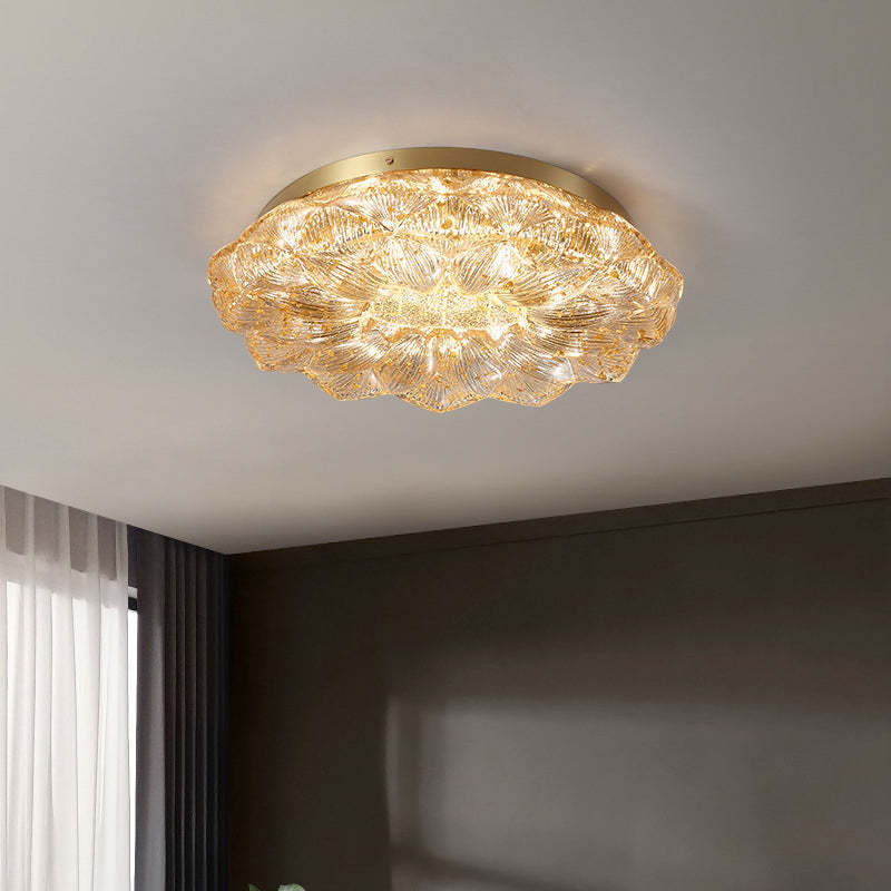 Contemporary Stainless Steel Lotus Ceiling Light