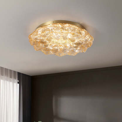 Contemporary Stainless Steel Lotus Ceiling Light