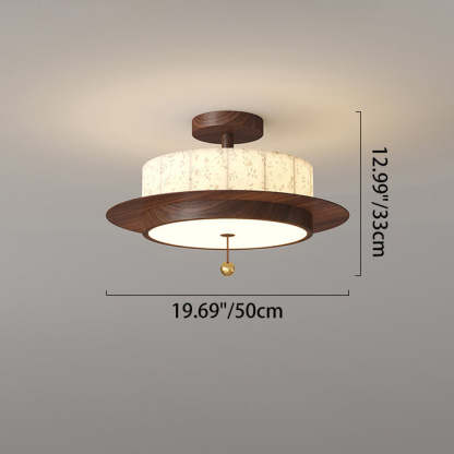 French Iron Floral Cylinder Ceiling Light