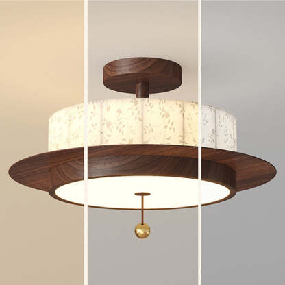 French Iron Floral Cylinder Ceiling Light
